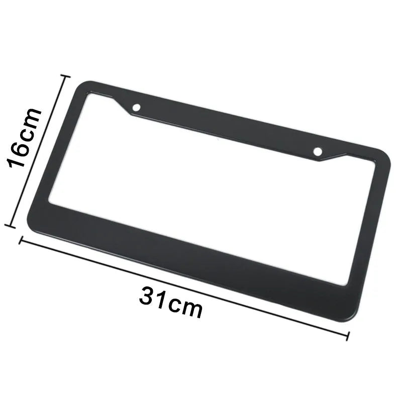 Aluminium alloy license plate frame for American cars in black and silver finishes
