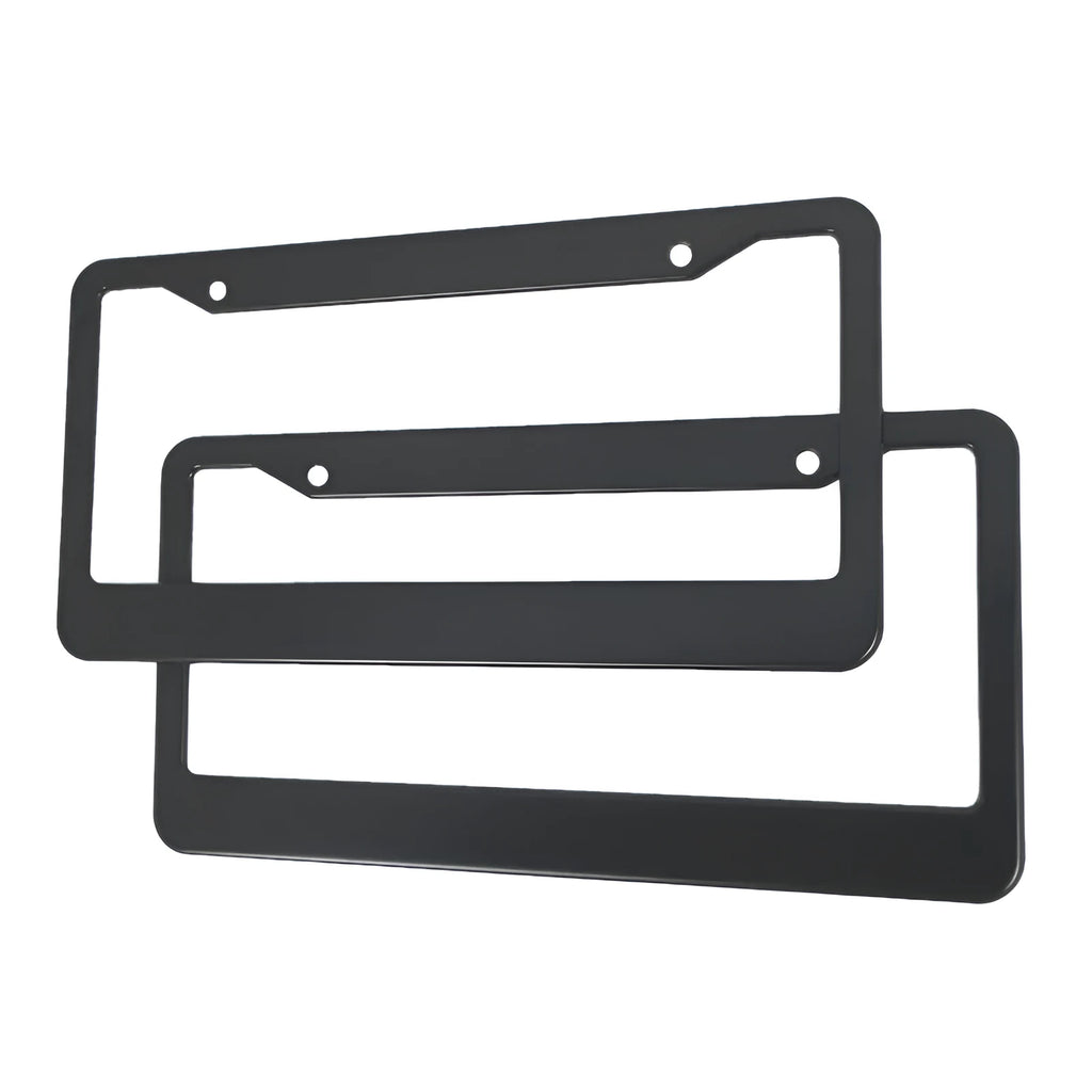 Aluminium alloy license plate frame for American cars in black and silver finishes