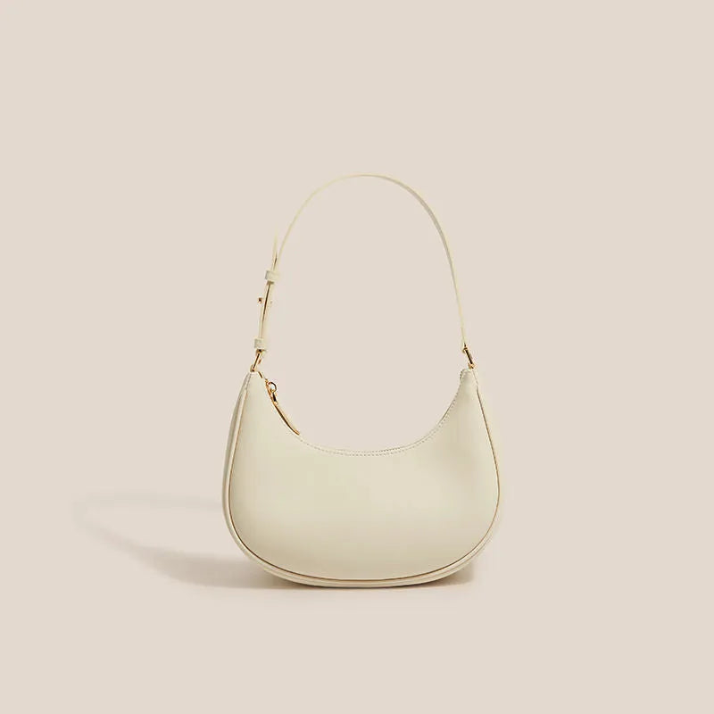Woolen hard shell one shoulder underarm bag in YDD111 Pink with cowhide lining and zipper compartment