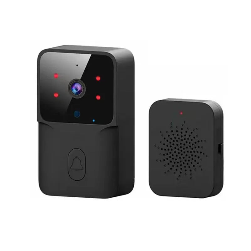 Wireless video doorbell in black or white, 85 x 54 x 24mm, with 850N night vision lamp and separate dingdong machine