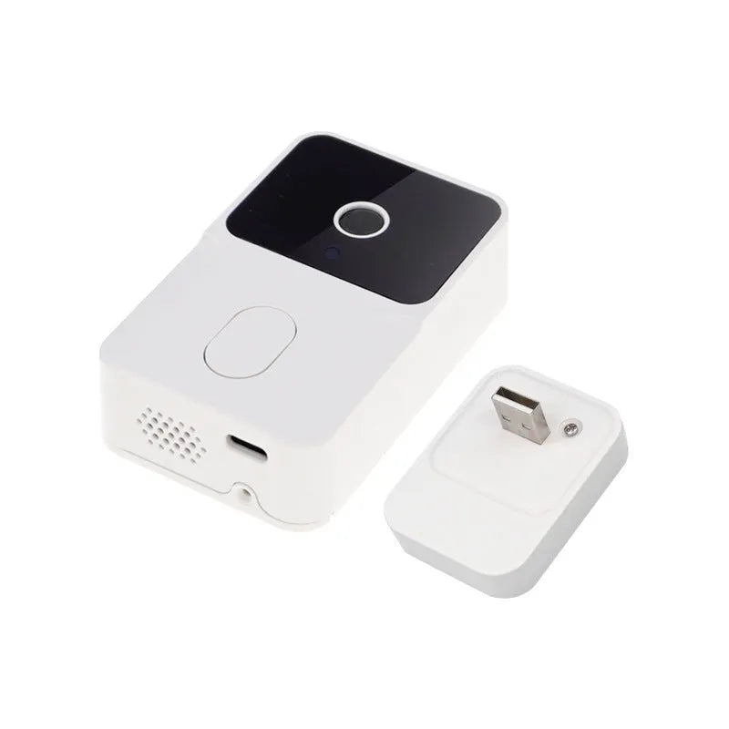Wireless video doorbell in black or white, 85 x 54 x 24mm, with 850N night vision lamp and separate dingdong machine