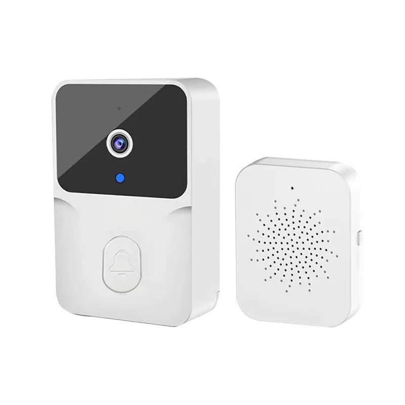 Wireless video doorbell in black or white, 85 x 54 x 24mm, with 850N night vision lamp and separate dingdong machine