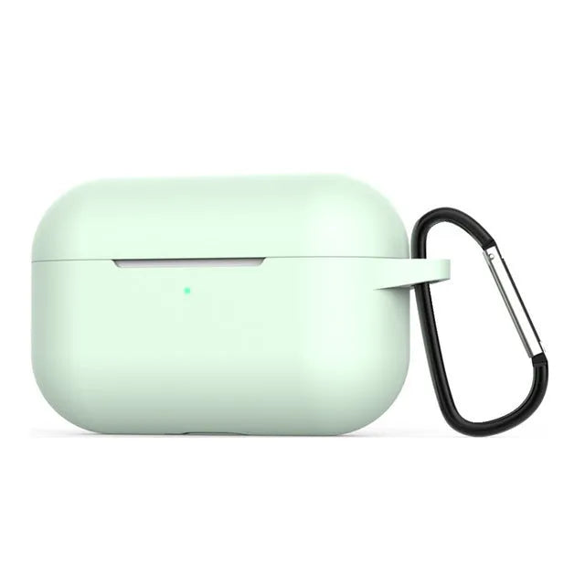 AirPods Pro silicone protective cover in multiple colours showing buckle-detailed and solid options