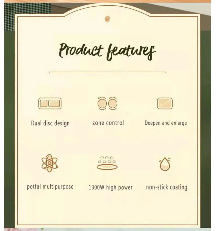 Green electric all-in-one roaster pan with alloy lining and temperature knob, 1-2 person size