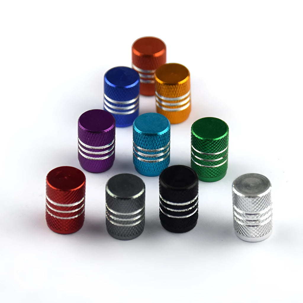 Aluminium alloy colour car tyre valve caps in multiple colour options