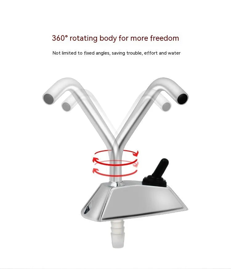 Electronic control RV kitchen faucet with mirror polished 316 stainless steel finish