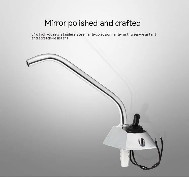 Electronic control RV kitchen faucet with mirror polished 316 stainless steel finish