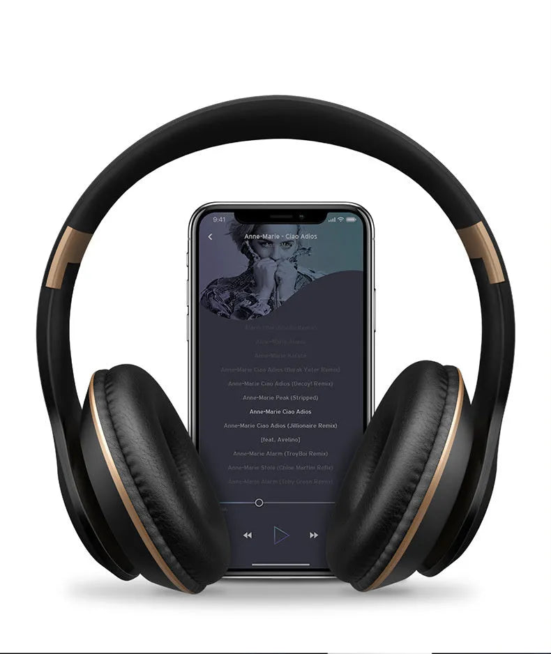 Blue and red wireless Bluetooth stereo headset with bilateral design for mobile use