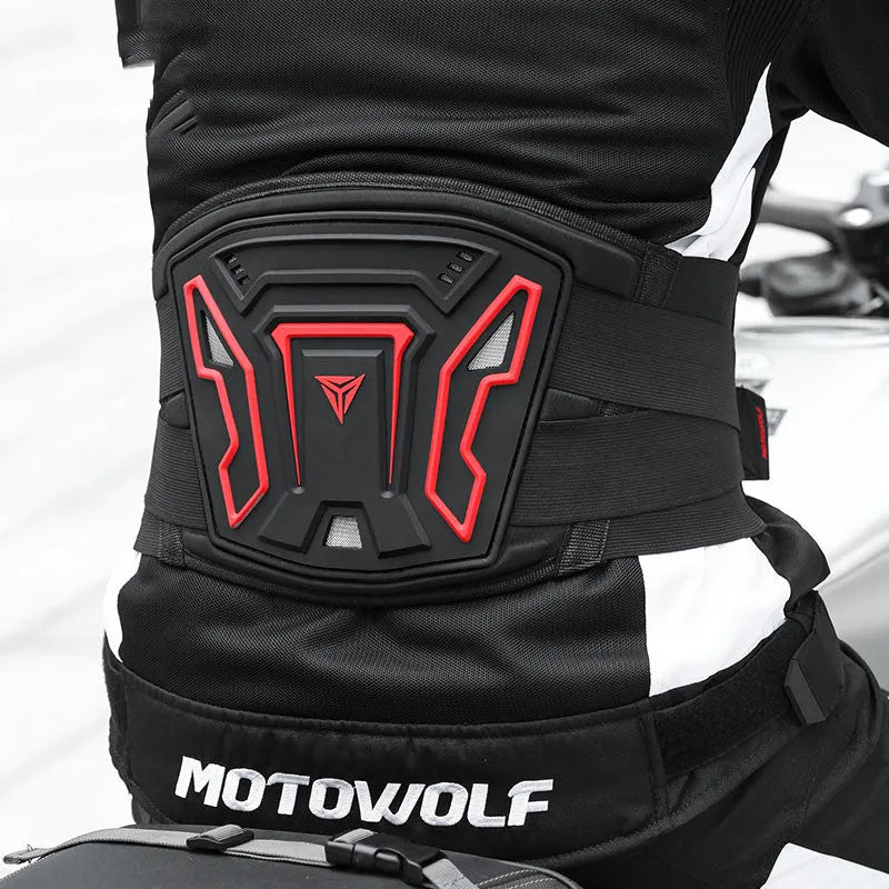 MDL1028 motorcycle waist supporter in black or red colour with PVC and polyester construction