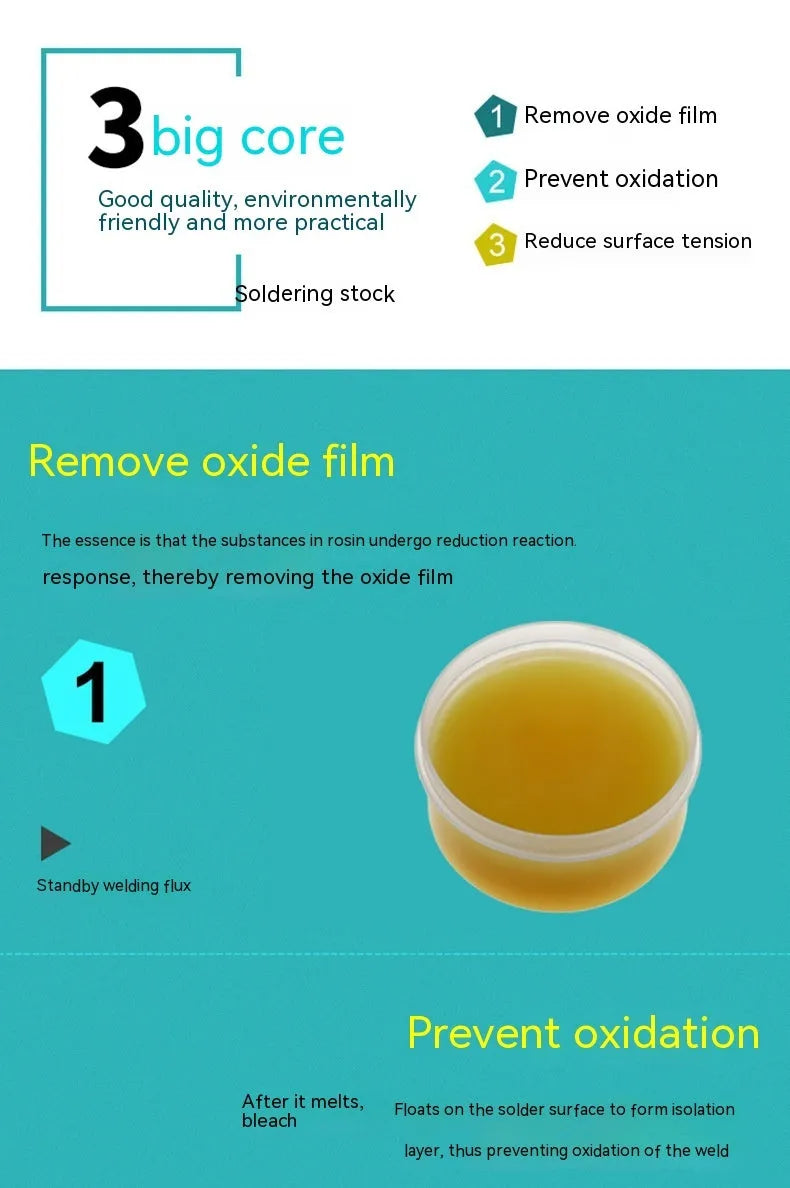 Rosin soldering flux paste in container for electric soldering iron welding work