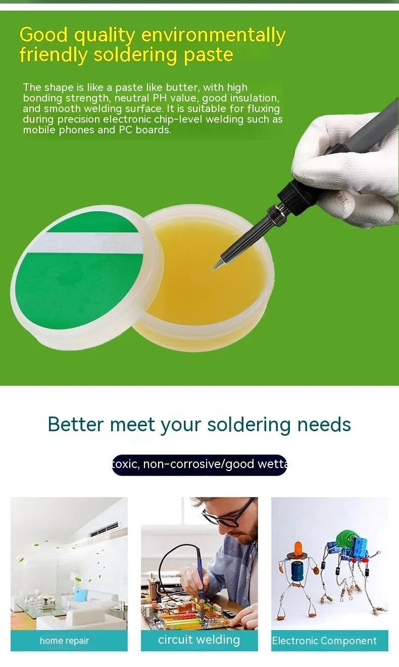 Rosin soldering flux paste in container for electric soldering iron welding work