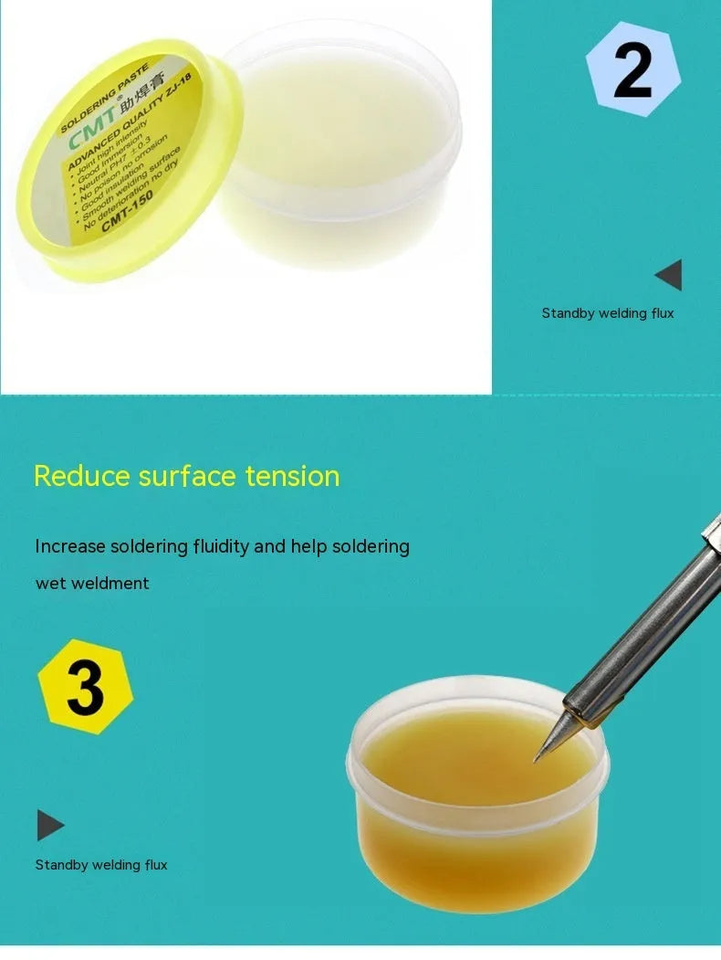 Rosin soldering flux paste in container for electric soldering iron welding work