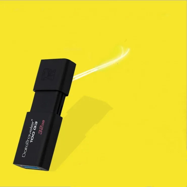 Black dual-use USB flash drive with sliding cover for mobile phone and computer data transfer