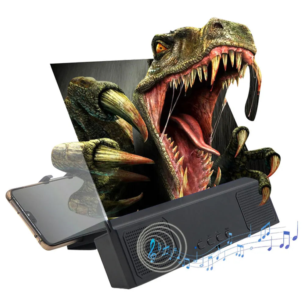 12-inch mobile phone screen amplifier with Bluetooth audio, powered by 18650 batteries