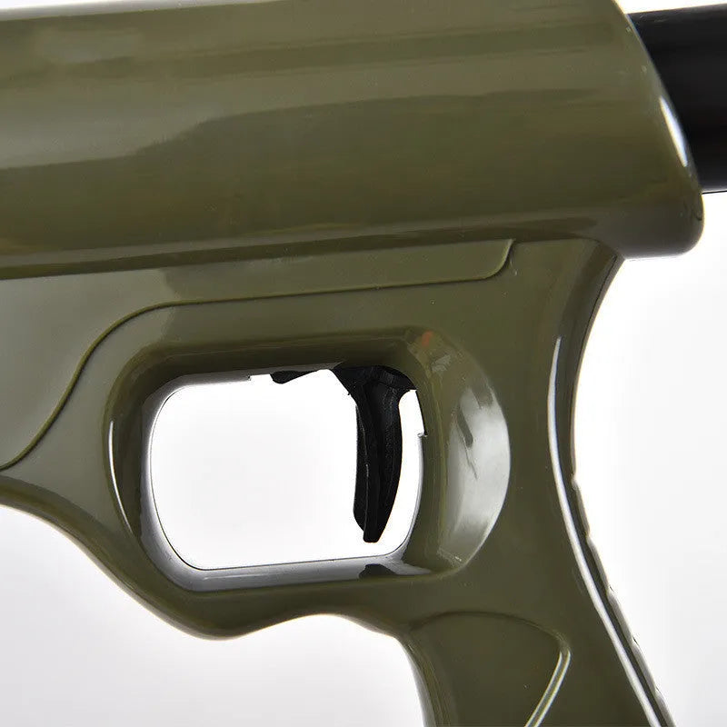 Black ABS plastic tennis ball launcher gun for dogs with two tennis balls