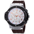 Men's quartz chronograph watch with silicone strap 35mm diameter military style
