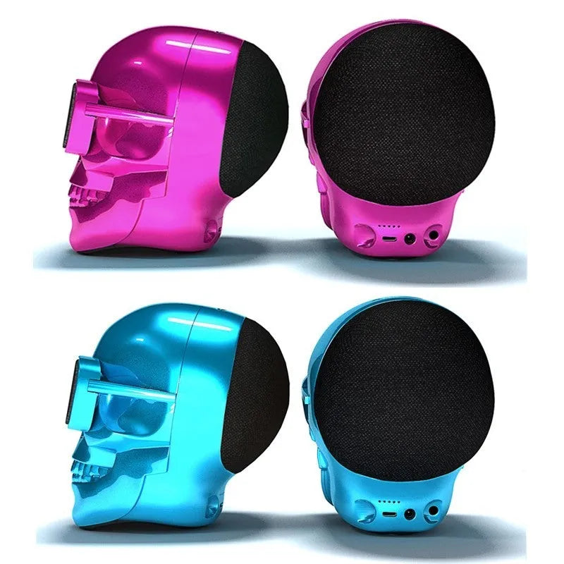 Limited edition skull-shaped wireless Bluetooth speaker in multiple colour options
