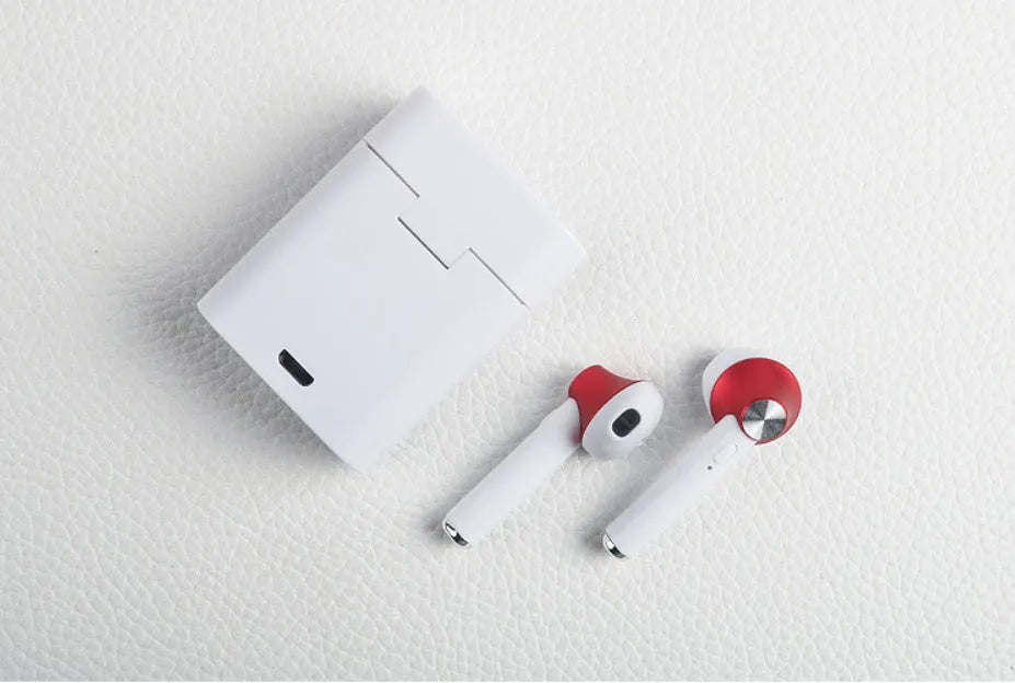 Sports Bluetooth wireless headset with earbuds in black, silver, gold, red or rose gold