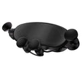 Universal black plastic car phone holder clipped onto a vehicle air vent