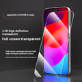 Full screen anti-peep tempered glass film for iPhone 15, 330 high sticky glue, silk screen black, HD clarity