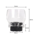 Transparent plastic horn-shaped safety cover for Delta power tools with 17.5-19mm thread port.