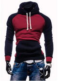 Hip hop fashion slim hoodie in Black, front view, available in multiple colours and sizes