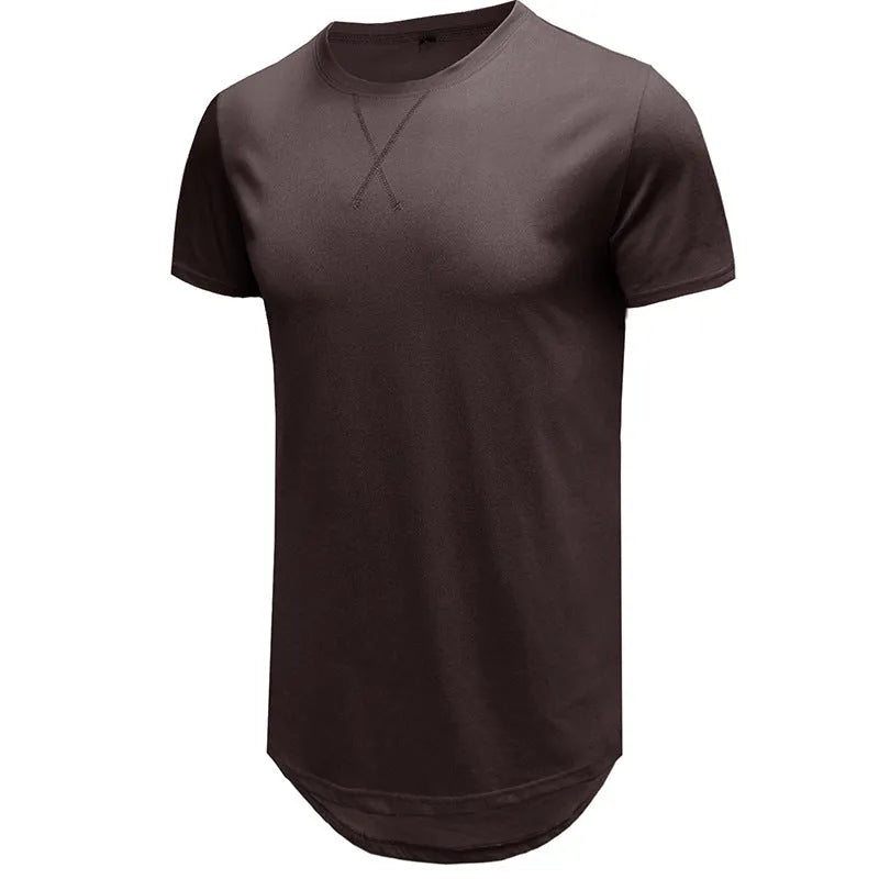 Men's slim fit short-sleeved cotton T-shirt in Army Green colour