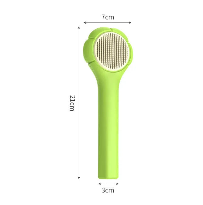 Floating comb for cats and dogs in blue with ABS handle and unembroidered steel bristles for short hair removal