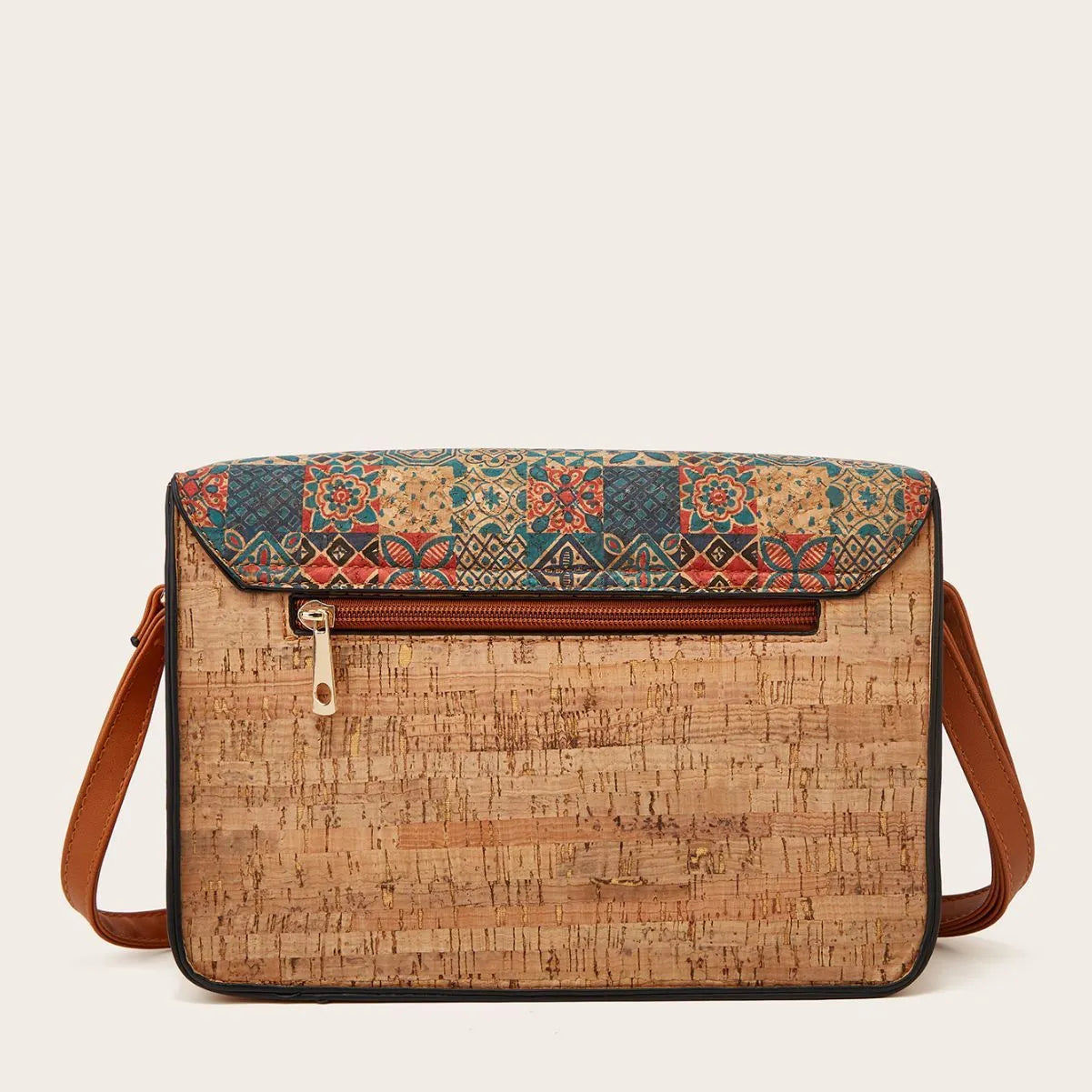 Women's printed crossbody bag in large capacity design with one shoulder strap