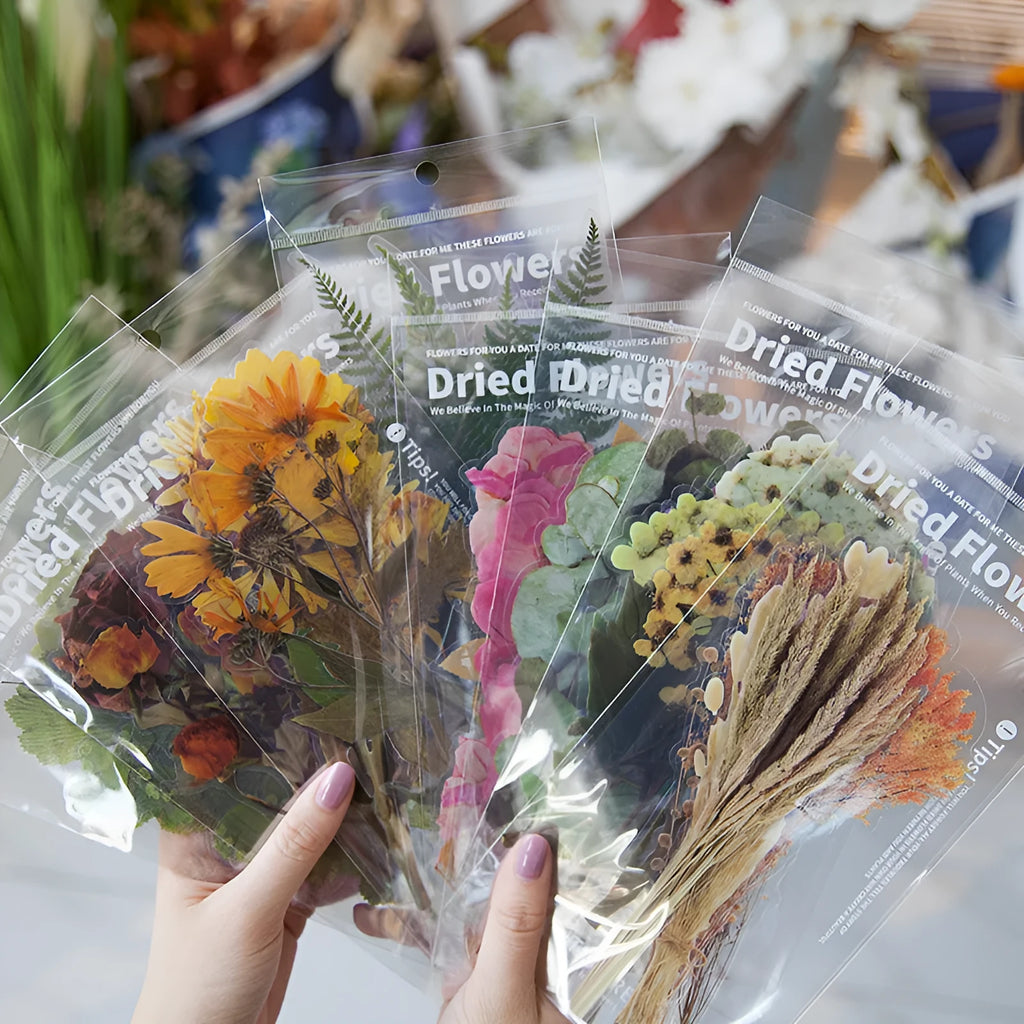 Weekend Flowers PET deco stickers sheet featuring eight floral and nature patterns, within 110x200mm, for scrapbooking and bullet journal DIY stationery