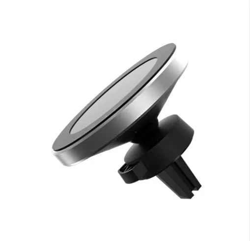Car magnetic wireless charger Model W5 with USB interface and QI certification, two colour options shown