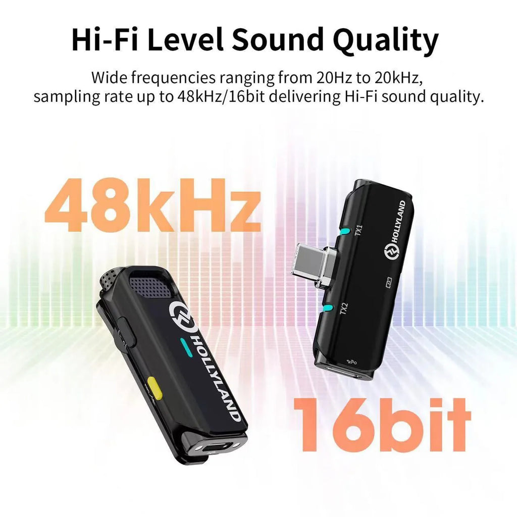 LARKC1 wireless lavalier microphone set with plastic body for mobile phone recording