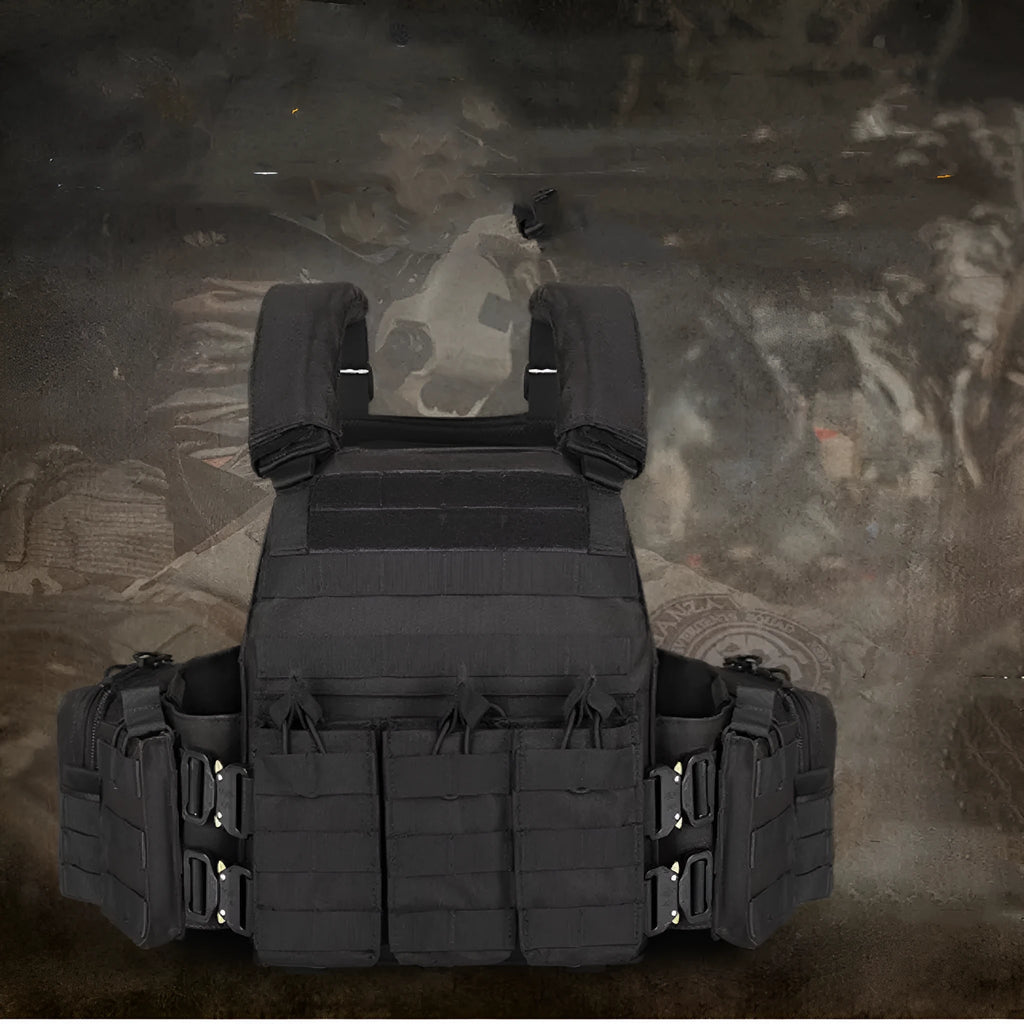 Camouflage polyester tactical vest for outdoor training and shooting sports