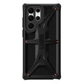 Black slim anti-fall phone case for Samsung Galaxy S22, S22 Plus and S22 Ultra, made from TPU and PC