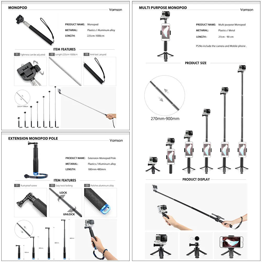 Black PC mounting bracket kit for 84 model action cameras with secure fit