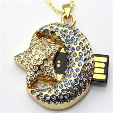 Xingyue jewellery-style metal USB flash drive with USB connector.
