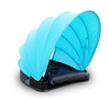 Outdoor sunproof fold beach umbrella in blue with Lycra mesh shed and PVC frame