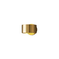 A modern simple style copper wall lamp in a gold finish, mounted on a wall.