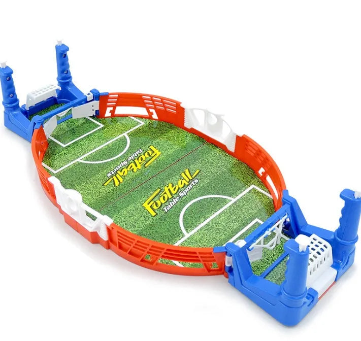 Mini football board game kit with two balls on a tabletop, made of ABS plastic