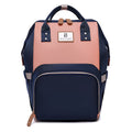 Large capacity mummy nappy bag in blue powder with 16 pockets and backpack style
