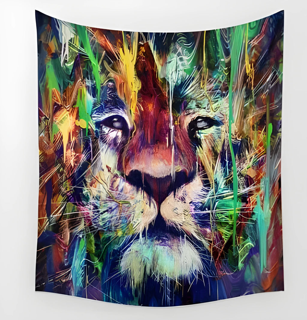 Bohemian print polyester tapestry wall hanging in 150x230cm size with animal pattern