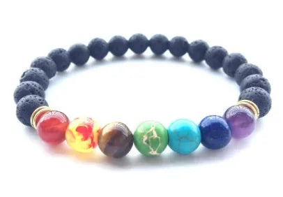 Natural stone bead bracelet with eight planets and guardian star design, adjustable 15-25cm inner circumference