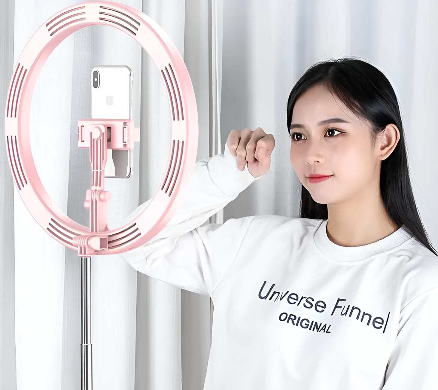 Portable selfie ring light LED 290mm for YouTube vlog live photo with remote control black colour