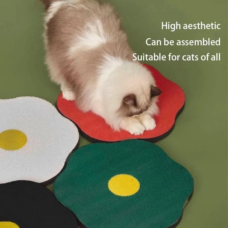 Wall mounted cat scratching board with corrugated surface in choice of colours