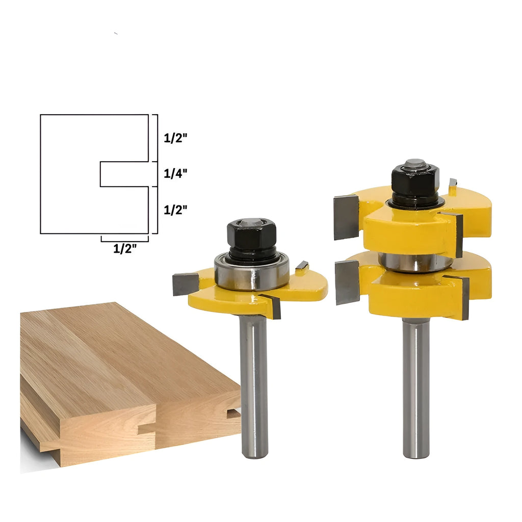 T-slot milling cutter with three-tooth T-shaped tenon jointing design and straight handle