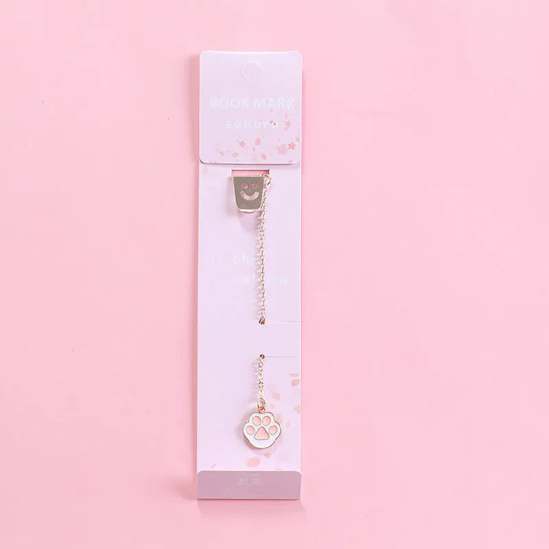 Alloy metal bookmark with cartoon pendant charm in various character designs