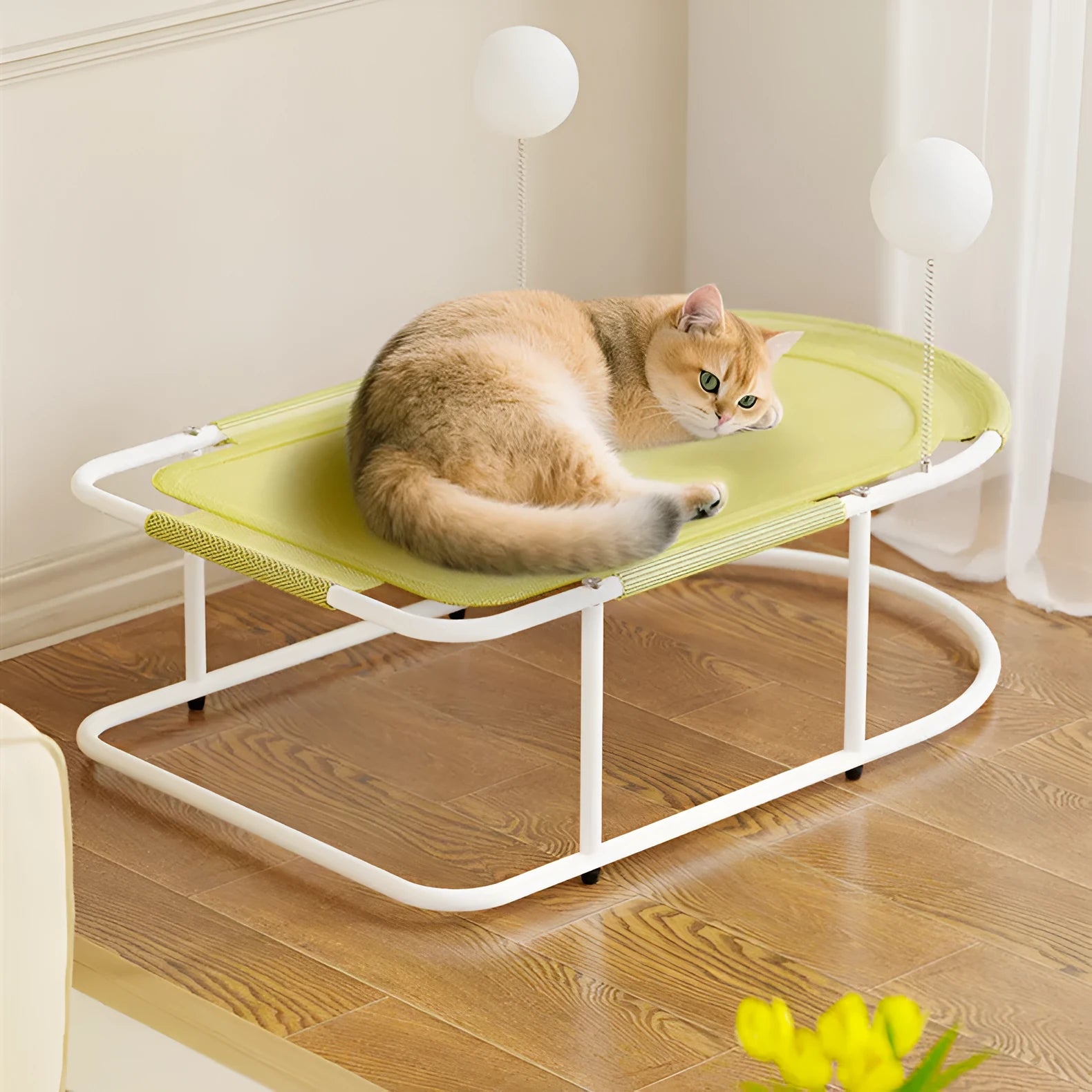 Large grey fabric cat kennel with breathable bracket design, serving as a pet bed and cage.
