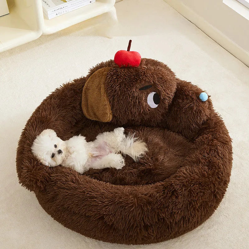 Plush high-sided sofa bed for small dogs and cats in medium or large size.
