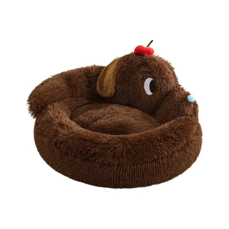 Plush high-sided sofa bed for small dogs and cats in medium or large size.