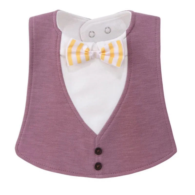 Gentleman style waterproof baby bib 22x32cm cotton TPU in blue